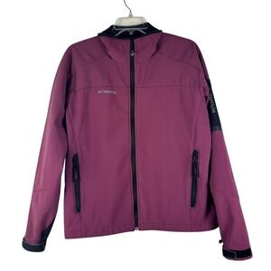 Columbia Women's Large Purple Titanium‎ Full Zip Lined Jacket Waterproof Outdoor
